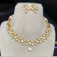 Amoliya Jewels Gold Plated Kundan Stone Necklace Set