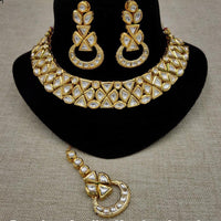 Amoliya Jewels Gold Plated Kundan Stone Necklace Set