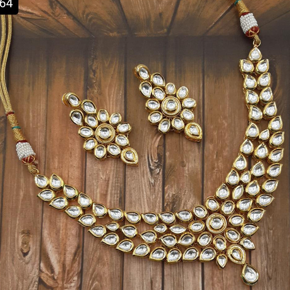 Amoliya Jewels Gold Plated Kundan Stone Necklace Set