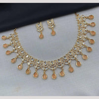 Amoliya Jewels Gold Plated Polki Kundan Stone Necklace Set