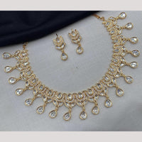 Amoliya Jewels Gold Plated Polki Kundan Stone Necklace Set