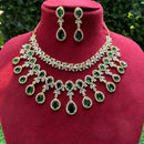 Amoliya Jewels Gold Plated American Diamond Necklace Set