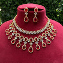 Amoliya Jewels Gold Plated American Diamond Necklace Set