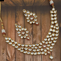 Amoliya Jewels Gold Plated Kundan Stone Necklace Set