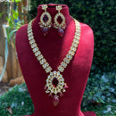 Amoliya Jewels Gold Plated Polki Kundan Stone And Beads Necklace Set