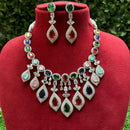 Amoliya Jewels Silver Plated American Diamond Necklace Set