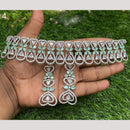 Amoliya Jewels Silver Plated American Diamond Choker Necklace Set