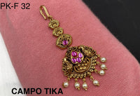 Amoliya Jewels Gold Plated Kundan Temple Maangtikka