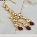 Amoliya Jewels Gold Plated Kundan Stone And Beads Maangtikka