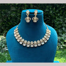 Amoliya Jewels Gold Plated Polki Kundan Stone Necklace Set