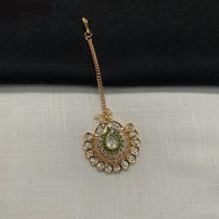 Amoliya Jewels Gold Plated Polki Kundan Stone Maangtikka