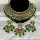 Amoliya Jewels Gold Plated Crystal Stone And Beads Necklace Set