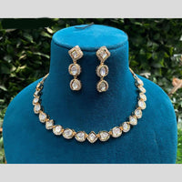 Amoliya Jewels Gold Plated  Kundan Stone Necklace Set