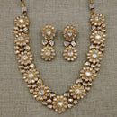 Amoliya Jewels Gold Plated Polki Kundan Necklace Set