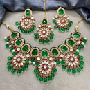Amoliya Jewels Gold Plated Polki Kundan And Beads Necklace Set