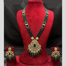 Amoliya Jewels Gold Plated Polki Kundan And Beads Long Necklace Set