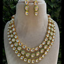 Amoliya Jewels Gold Plated Designer Multi Layer Kundan Necklace Set