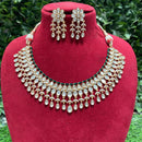 Amoliya Jewels Gold Plated Traditional Polki Kundan And Pearl Necklace Set