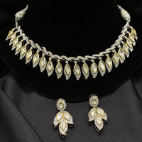 Amoliya Jewels 2 Tone Polki Kundan Designer Choker Necklace Set