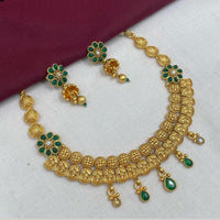 Amoliya Jewels Gold Plated Crystal Stone Necklace Set