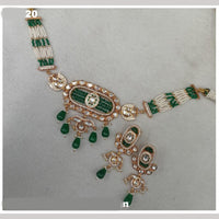 Amoliya Jewels Gold Plated Polki Kundan And Beads Meenakari Choker Necklace Set