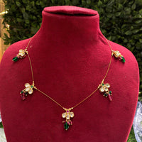 Amoliya Jewels Traditional Gold-Plated Kundan Pearl Necklace