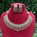 Amoliya Jewels Traditional Gold Plated Polki Kundan And Pearl Necklace Set