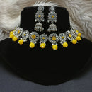 Amoliya Jewels Elegant Silver-Plated Crystal & Pearl Timeless Grace for Every Occasion Necklace Set