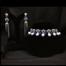 Amoliya Jewels Silver-Plated Crystal And Pearl A Touch of Elegance for Every Occasion Choker Necklace Set