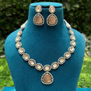 Amoliya Jewels 2 Tone Plated  Kundan Timeless Wedding Collection Necklace Set