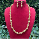 Amoliya Jewels Gold Polish Classic Pearl Necklace Set