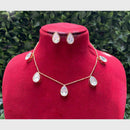 Amoliya Jewels Elegant Gold-Plated Crystal Necklace Set