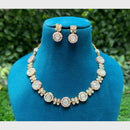 Amoliya Jewels Traditional Gold Plated Polki Kundan And Pearl Necklace Set