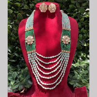 Amoliya Jewels Gold Plated Polki Kundan And Beads Long Necklace Set