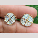 Amoliya Jewels Gold Plated Polki Kundan Stud Earrings
