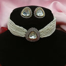 Amoliya Jewels Gold Plated Polki Kundan And Pearl Necklace Set