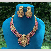 Amoliya Jewels Gold Plated Beads Temple Necklace Set