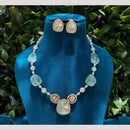 Amoliya Jewels Gold Plated Polki Kundan And Pearl Necklace Set