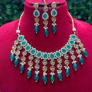 Amoliya Jewels Gold Plated Pota Stone And Beads Necklace Set