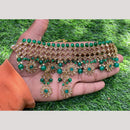 Amoliya Gold Plated Designer Crystal And Beads Choker Necklace Set