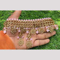Amoliya Gold Plated Designer Crystal And Beads Choker Necklace Set