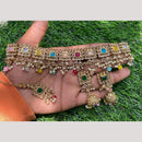 Amoliya Gold Plated Designer Crystal And Beads Choker Necklace Set
