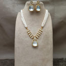 Amoliya Jewels Gold Plated Polki Kundan Stone And Pearl Necklace Set