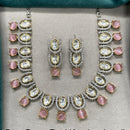 Amoliya Jewels Gold Plated Polki Kundan Necklace Set
