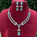 Amoliya Jewels Gold Plated American Diamond Necklace Set
