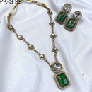 Amoliya Jewels Gold Plated Druzy Stone Necklace Set