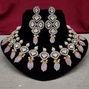 Amoliya Jewels 2 Tone Plated Polki Kundan Necklace Set