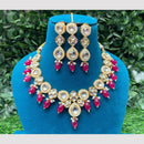 Amoliya Jewels Gold Plated Kundan And Beads Necklace Set