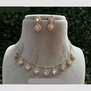 Amoliya Jewels Gold Plated Polki Kundan Necklace Set