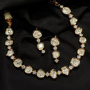 Amoliya Jewels Gold Plated Polki Kundan Necklace Set